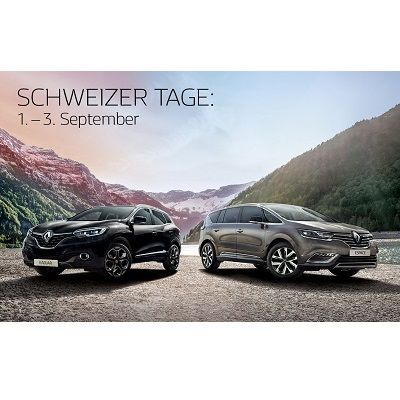 Schweizer Tage vom 1. bis 3. September bei Renault