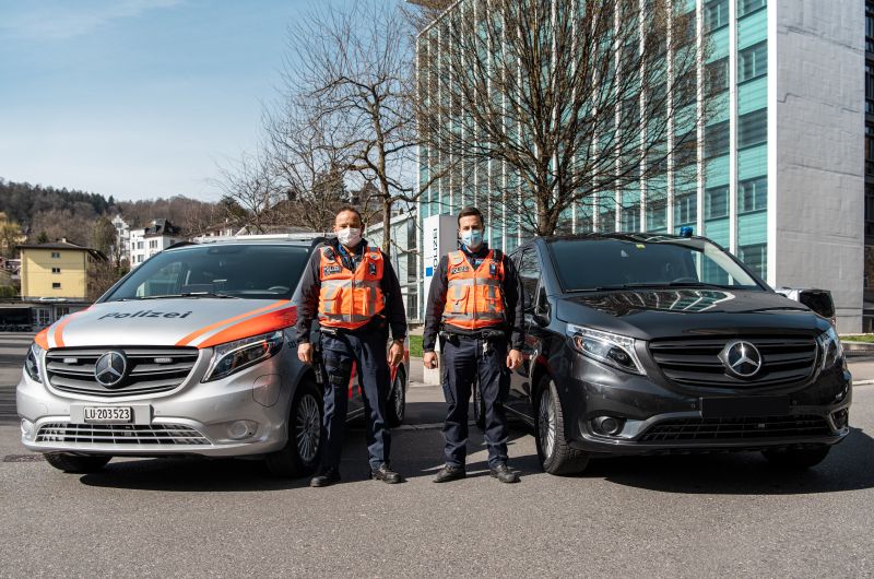   Mercedes-Benz eVito Tourer: Zwei lokal emissionsfreie Spezialisten für die Luzerner Polizei