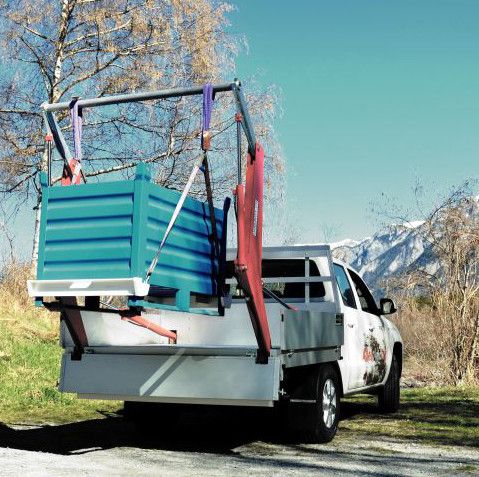 Das Hubiboy Super Monster hebt bis zu 600 Kilo auf den Truck