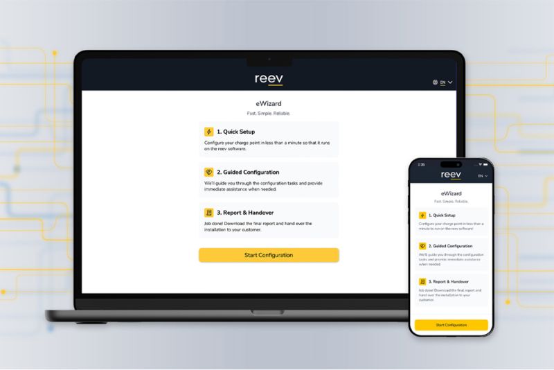   reev verkürzt den Konfigurationsprozess von Ladestationen auf unter 60 Sekunden