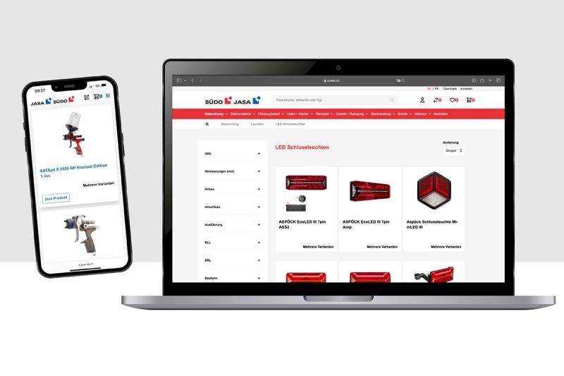 Webshops von Südo AG und Jasa AG im neuen Look!
