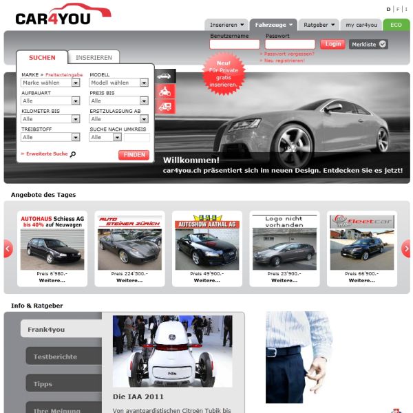 car4you.ch: Neue Funktionen und frisches Design