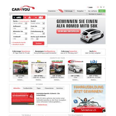 car4you.ch mit optimiertem Auftritt