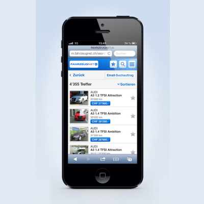 Fahrzeugnet.ch lanciert Mobile Web-App