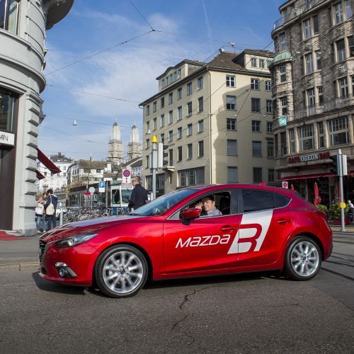 Tour durch Zürich zur Mazda3-Lancierung