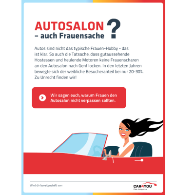 Frauen gehören an den Autosalon