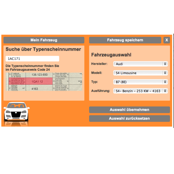 Forcar ermöglicht Suche via Typenschein