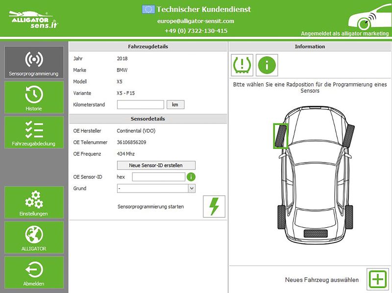 Alligator: RDKS sens.it-Software rechtzeitig zur Umrüstsaison optimiert