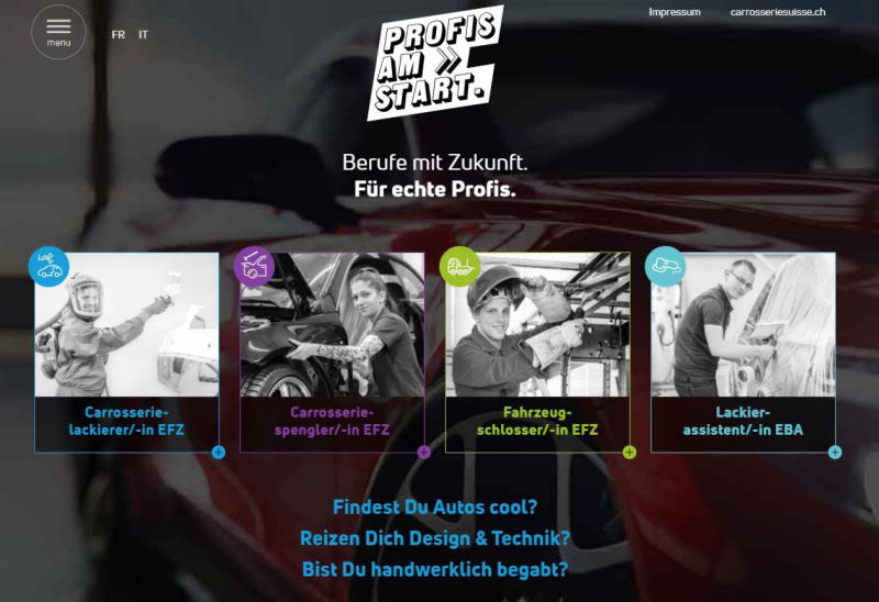 Carrosserieverband lanciert neue Website «Faszination Carrosserieberufe»