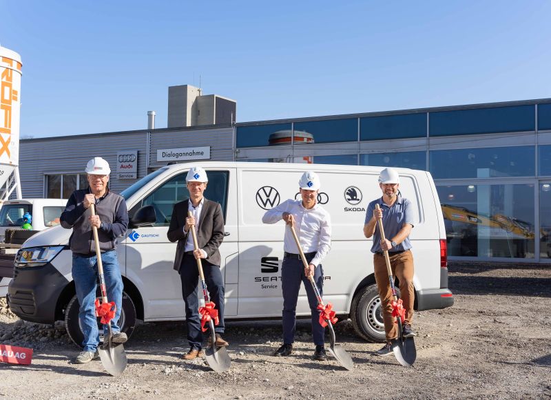 Spatenstich für Neubau der Garage Gautschi AG in Lyssach