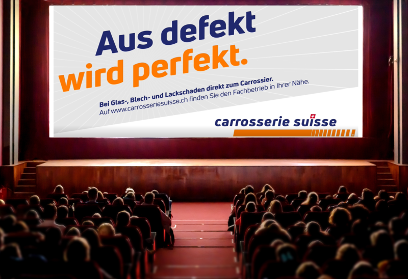 Carrosserie Suisse macht Werbung in Kinos und am Radio