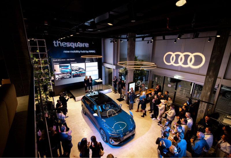 Schweizer Premiere des Audi S6 Avant e-tron im The Square