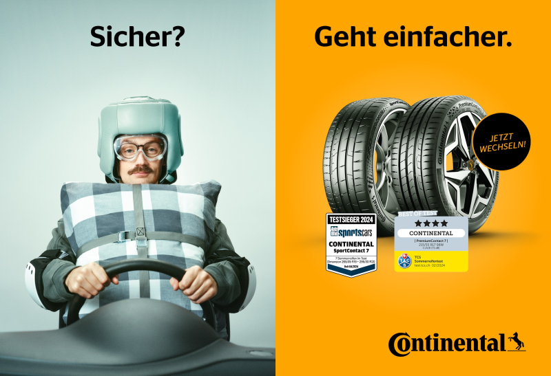 «Sicher? Geht einfacher.»: Continental Reifen startet neue Marketingkampagne 