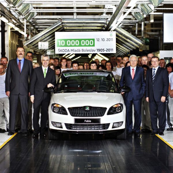 ŠKODA produziert zehnmillionstes Fahrzeug in Mladá Boleslav