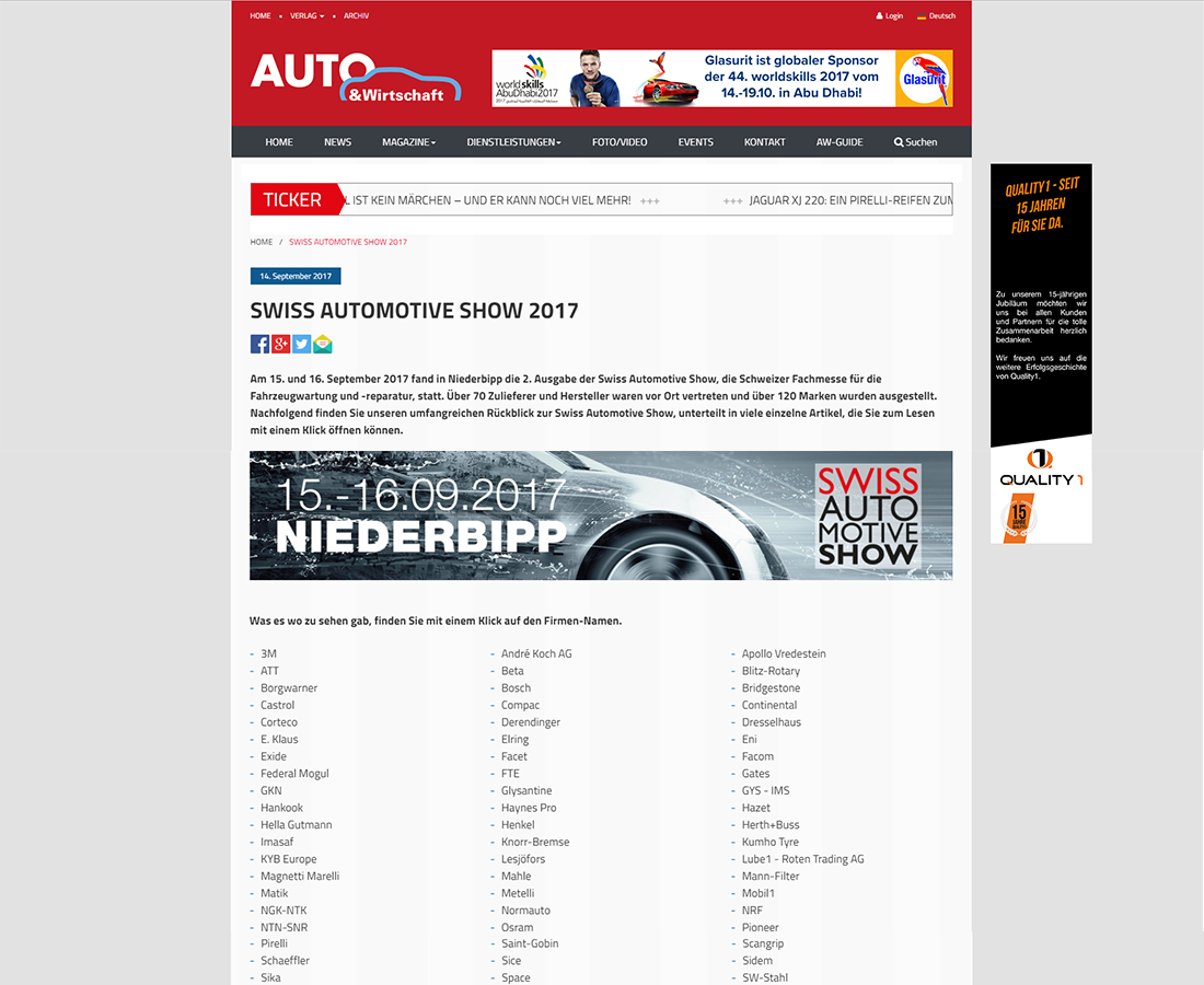 SWISS AUTOMOTIVE SHOW 2017